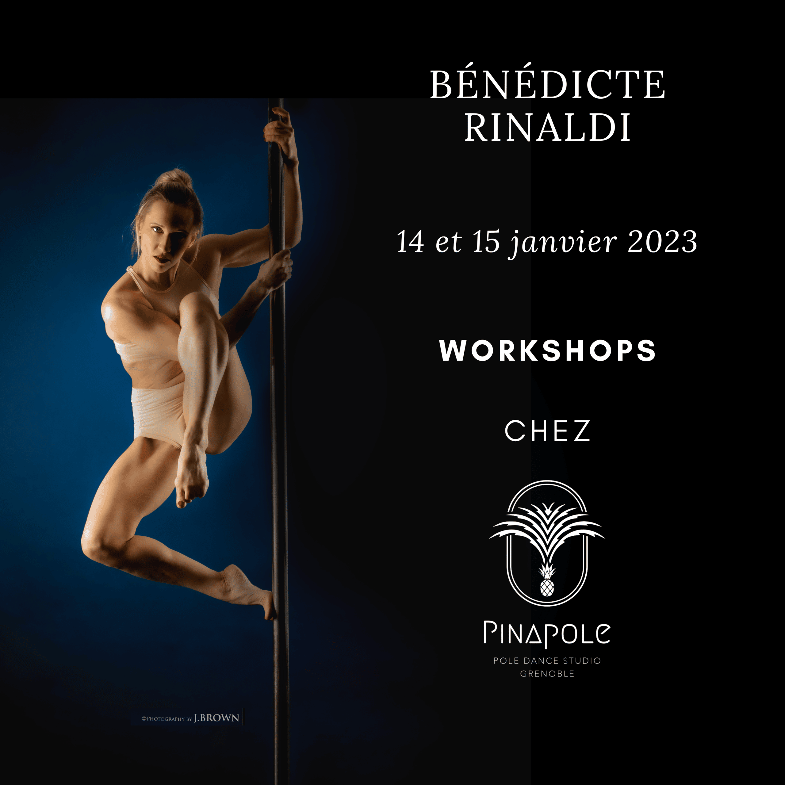 Stages de pole dance avec Bénédicte Rinaldi, multi championne
