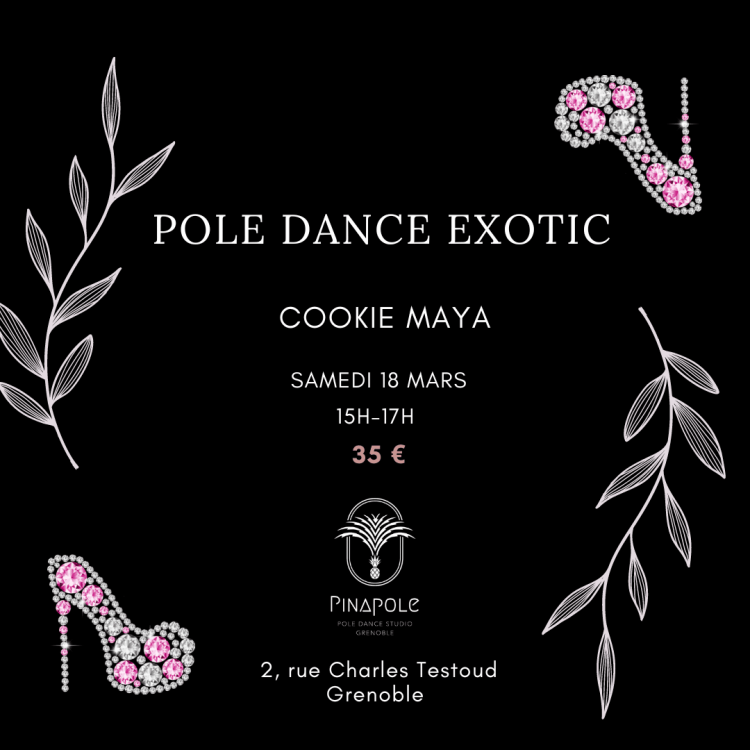 Stage de pole dance exo proposé par Cookie Maya le 18 mars de 15h à 17h 35€